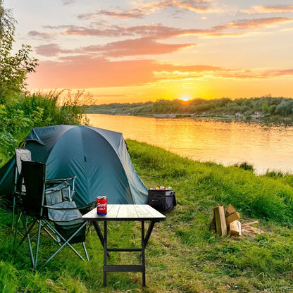 19-Inch Folding Side Table Portable Adjustable Height Outdoor Camp Table Lightweight Collapsible Plastic