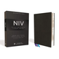 Niv, Thinline Bible, Large Print, Premium Leather, Goatskin, Black, Premier Collection, Comfort Print - Leather