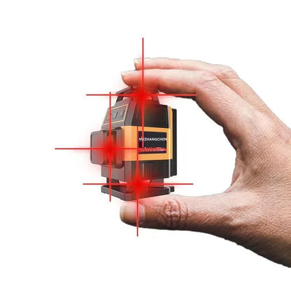 Mini 12/16-Line 3D/4D Self-Leveling Red Line Laser Level — 360° Horizontal & Vertical Cross, IP54, ±1mm/7m