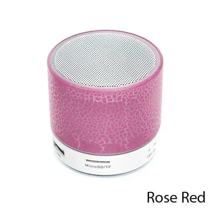 Mini Bluetooth Speaker with LED Light, USB & SD Card — Portable Wireless Speaker with Deep Bass for Phone & PC