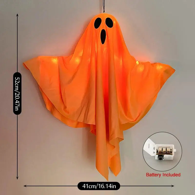 LED Glow Ghost Pendant, 50 x 40cm, White or Orange
