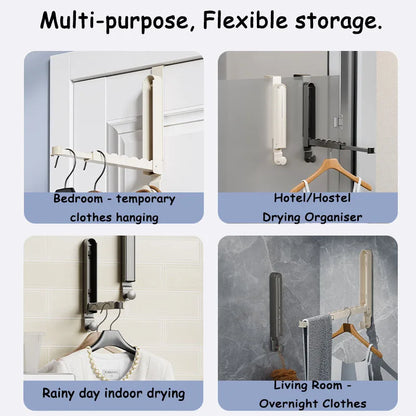 1/2pcs Folding Wall Hook portable drying rack Hidden Robe Towel Coat Hook door back hooks Expandable Sticky Towel Hanger