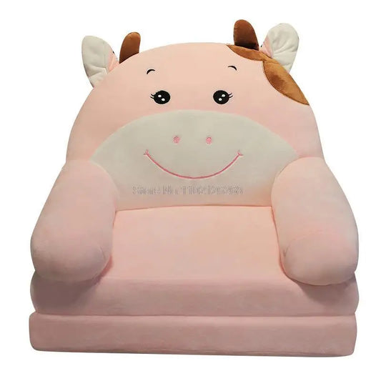 Foldable Kids Cartoon Sofa Bed — Plush Toddler & Baby Seat, Princess Nap Cushion