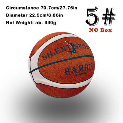 Silent Indoor Basketball with Fabric Cover — Sizes 5/6/7 Training Ball