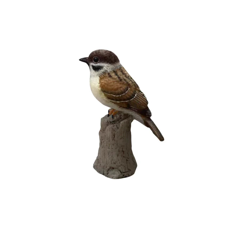 Resin Sparrow Bird Statue Ornament for Desktop Decor