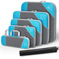 6-Piece Travel Compression Packing Cubes Set with Shoe Bag - Mesh Lightweight Luggage Organizers