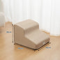 2- or 3-Step Pet Stairs for Dogs & Cats — Removable Washable Non-Slip Ramp for Sofa & Bed, PU Velvet Foam Pet Steps for Small & Senior Pets