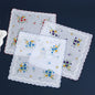 6-Pack Cotton Floral Handkerchiefs for Women, 28 cm (11 in) Scalloped Edge Pocket Towels & Wedding Napkins