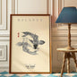 Japanese Red Koi Fish Canvas Wall Art Minimalist Poster