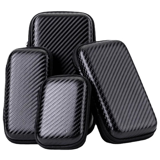 Portable EVA Zipper Pouch Cable Organizer for Chargers Power Banks & External Hard Drives - Single or 2-Pack