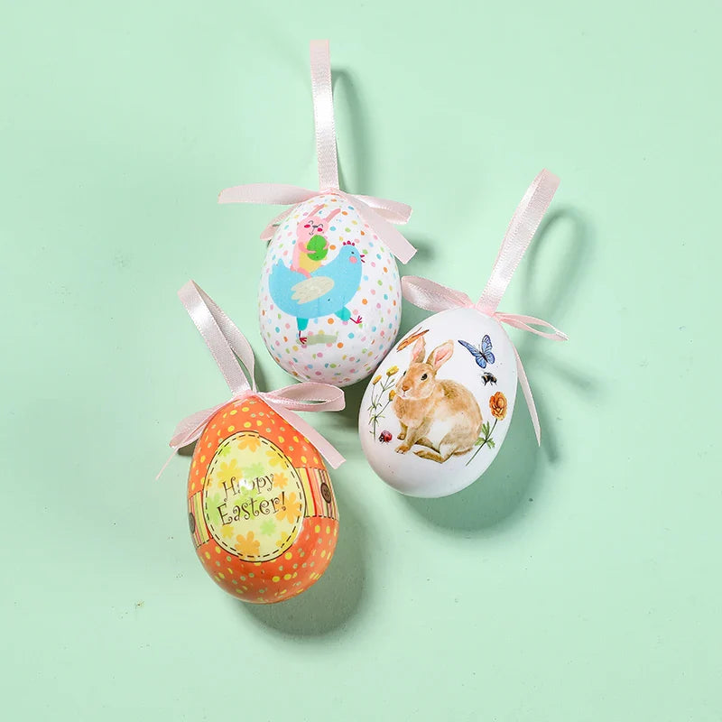 3 Pcs Easter Eggs Bunny Easter Decoration Basket 7 Cm Foam Eggs Home Decor Festoons Hen Party Room Deco Easter Decoration 2024