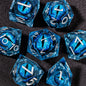 Liquid Core Resin RPG Dice Set — Sharp-Edged D20 D12 D10 D8 D6 D4 for Tabletop Gaming