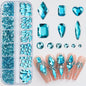 2400+ Shiny Clear Crystal Nail Rhinestones - Mixed Sizes & Shapes Flatback Gems