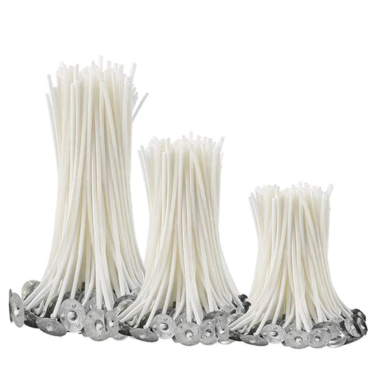 100-Pack Pre-Waxed Pure Cotton Candle Wicks 9/15/20 cm (3.5/5.9/7.9 in) Smokeless DIY Candle Making