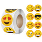 500Pcs/Roll Cartoon Funny Smile Face Expression Reward Stickers 8 Designs 2.5cm/1.0in Round For PC Pad Fridge Gift Diy Decor