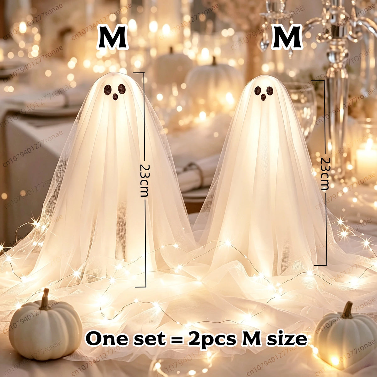 DIY Lighted Ghost Tabletop Halloween Decoration Kit