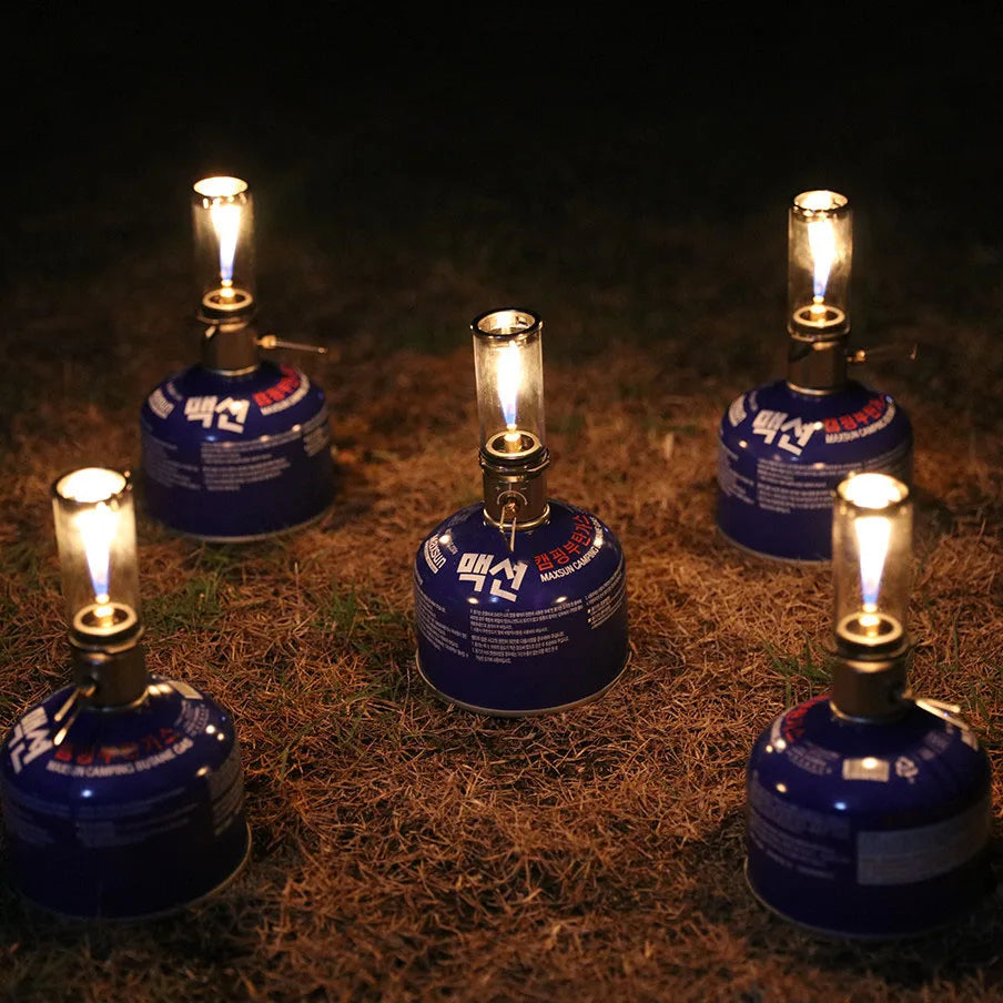 BRS-55 Dreamlike Candlelight Lamp Tent Lighting Equipment Camping Lamp Windproof Gas Candle Lamp Outdoor Camping Lights