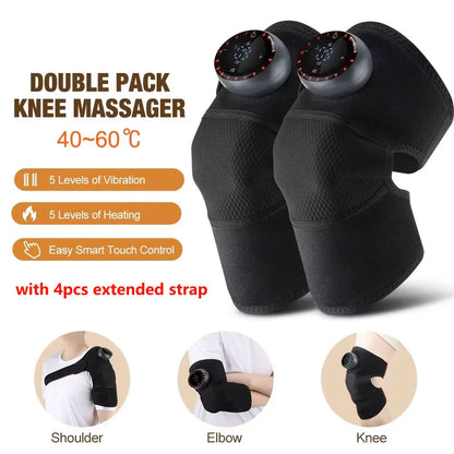 Smart Heated Knee Massager Vibration Hot Compress for Knee, Shoulder & Elbow — Adjustable Heat & Intensity