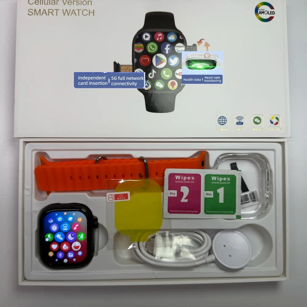 2026 New CD99 4G Smart Watch Android 180° Rotating Camera AMOLED Screen SIM Card GPS WiFi Heart Rate Monitor Waterproof Smartwat