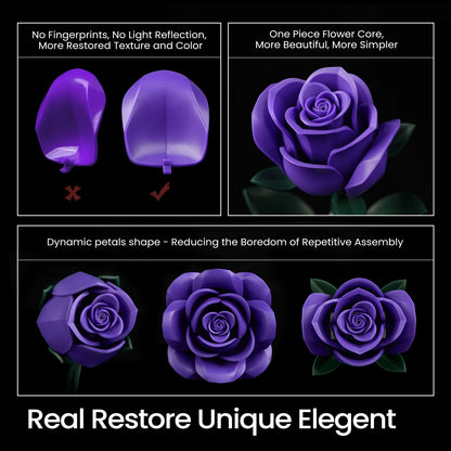Artificial Purple Roses Bouquet – Faux Flower Arrangement for Home Decor & Gifting