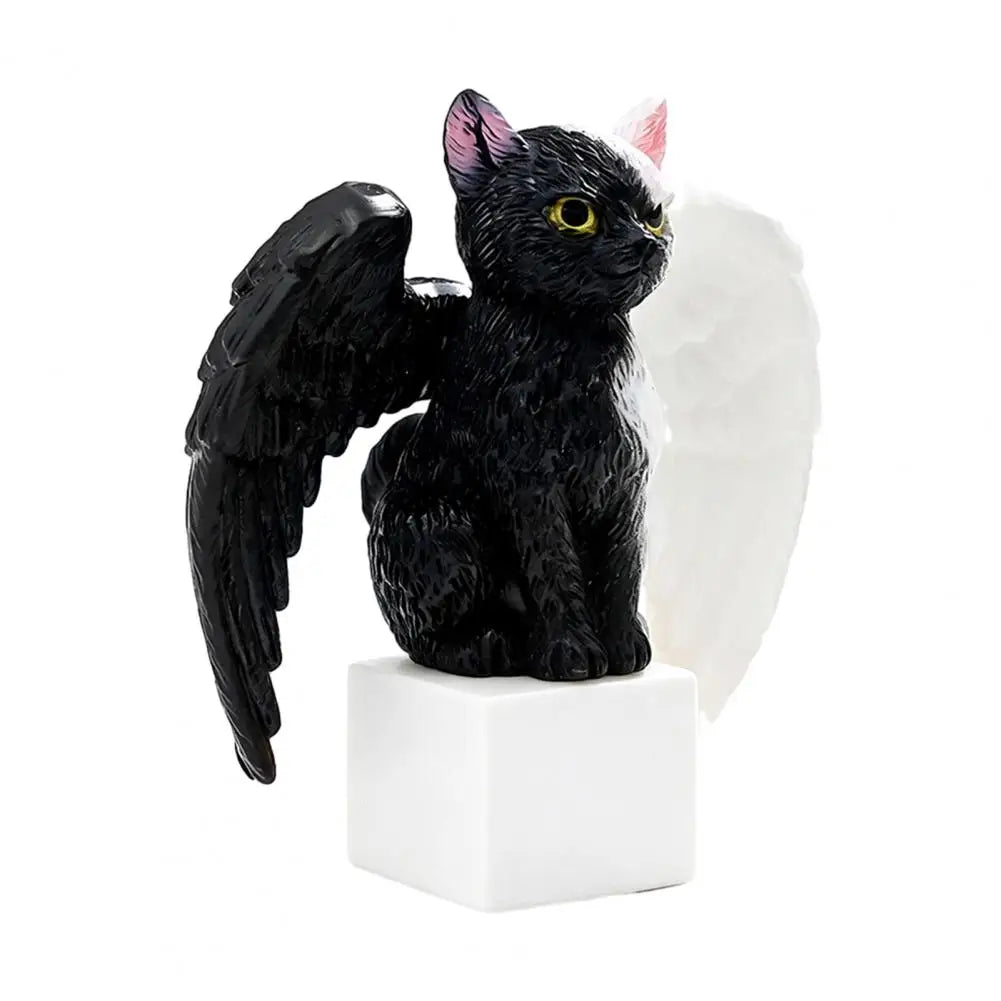 Halloween Witch Cat Resin Figurine - Spooky Cat with Witch Hat, Pumpkin, Skull & Moon Statue for Tabletop, Mantel & Shelf Decor - 5 Designs