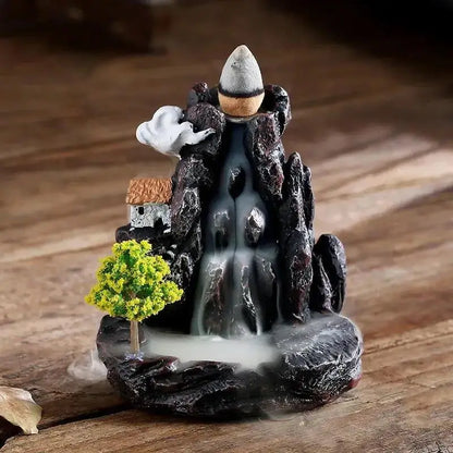 Waterfall Backflow Incense Burner Aromatherapy Incense Holder and Zen Home Censer