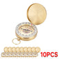 Copper Pocket Compass – Waterproof Glow-in-the-Dark Navigation Compass with Lanyard, 2 x 2 in (5 x 5 cm)