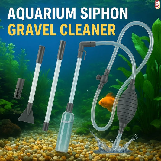 Aquarium Gravel Vacuum Siphon Kit for Large Fish Tanks, Manual Water Change and Sand/Gravel Cleaner with Extension Tube