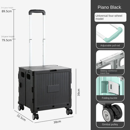Multifunctional Folding Camping Trolley - Large Capacity Portable Outdoor Storage Cart