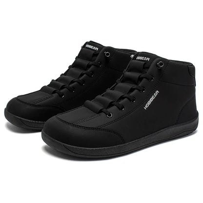 Mid-Top Barefoot Ankle Boots Wide-Toe Zero-Drop Non-Slip Artificial Leather Shoes