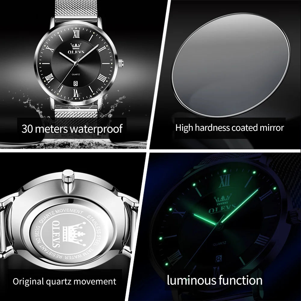 OLEVS 5623 Men’s Ultra-Thin Quartz Watch with Auto Date