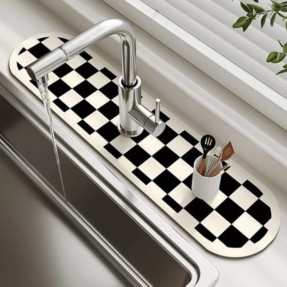 Sink Faucet Mat Kitchen Mat Drainage Mat Absorbent Table Mat Diatom Mud Bathroom Non-Slip Mat Waterproof Countertop Protection