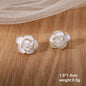 White Flower & Butterfly Dangle Earrings – Acrylic Pearl Heart Jewelry