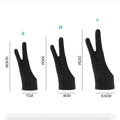 Two-Finger Anti-Touch Drawing Glove — Smudge Guard for Graphics Tablets & Digital Art