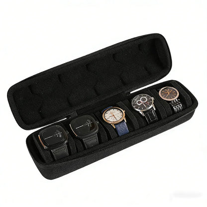 Portable Watch Travel Case and Organizer with Anti-Movement Inserts - Watch Storage Box for Wristwatches