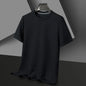 Men's Waffle Knit Short Sleeve Tee - Round Neck Casual Summer T-Shirt