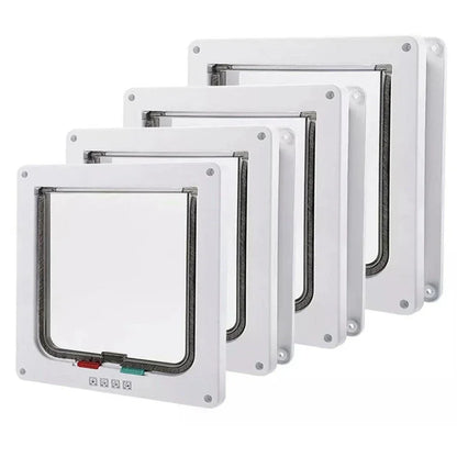 Pet Flap Door with 4-Way Security Lock — ABS Plastic Cat & Small Dog Door Kit