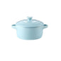 Porcelain Double-Handle Ceramic Bowl with Lid — Microwave & Steam Safe (13×7.5×9.8 cm | 5.12×2.95×3.86 in) for Steamed Eggs, Pudding & Soup