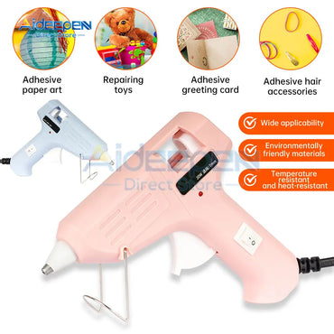 20W Mini Hot Glue Gun with 7mm x 150mm Glue Sticks – Low-Temp PTC Heater for DIY Crafts & Home Repair