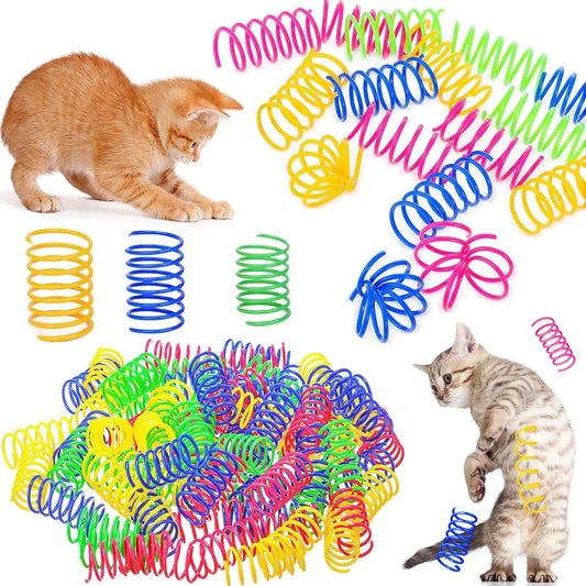 Bouncy Spring Cat Toy - Elastic Plastic Coil for Cats & Kittens, 2.17 in (5.5 cm)