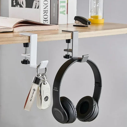 Adjustable Desk Edge Hook - Punch-Free Headset & Backpack Hanger for Gaming Desk and Home Office
