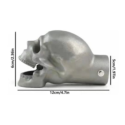 Silver Alloy Skull Exhaust Tip for 5cm Car or Motorcycle Pipes