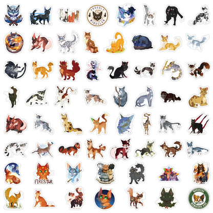 60/120PCS Cat Warriors Cartoon Graffiti Sticker Car Luggage Water Cup Skateboard Stationery Sticker