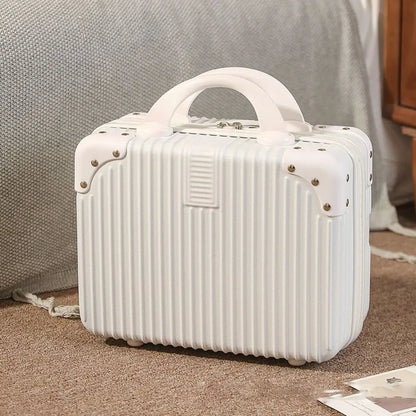 14-Inch Mini Travel Makeup Case — Hard Shell Cosmetic Organizer with Password Lock