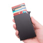 Pop-Up Aluminum Alloy Card Holder - Compact Metal Credit Card & Coin Case, Business Style Unisex