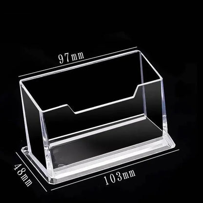 1pc Transparent Desktop Acrylic Shelf Storage Box – Display Stand & Business Card Holder