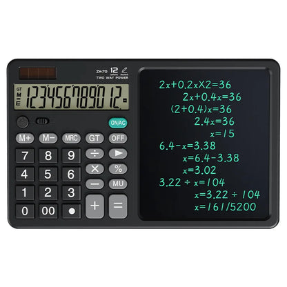 Silent Desktop Solar Calculator 12-Digit — Office, Accounting & School Teacher Calculator