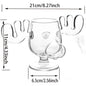 Christmas Moose Glass Mug 8oz (240ml) Reindeer Head Holiday Drinkware 1/2/3-Pack