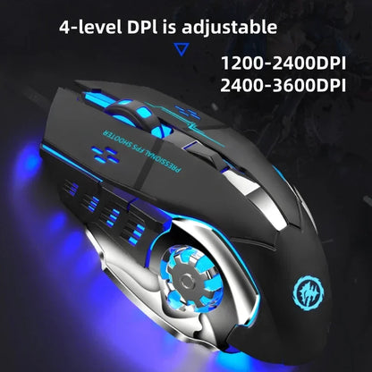 Rechargeable Wireless Mouse with 2.4GHz USB & Bluetooth, RGB Backlit Ergonomic Silent Optical Mouse for Laptop PC Macbook Tablet