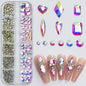 2400+ Shiny Clear Crystal Nail Rhinestones - Mixed Sizes & Shapes Flatback Gems